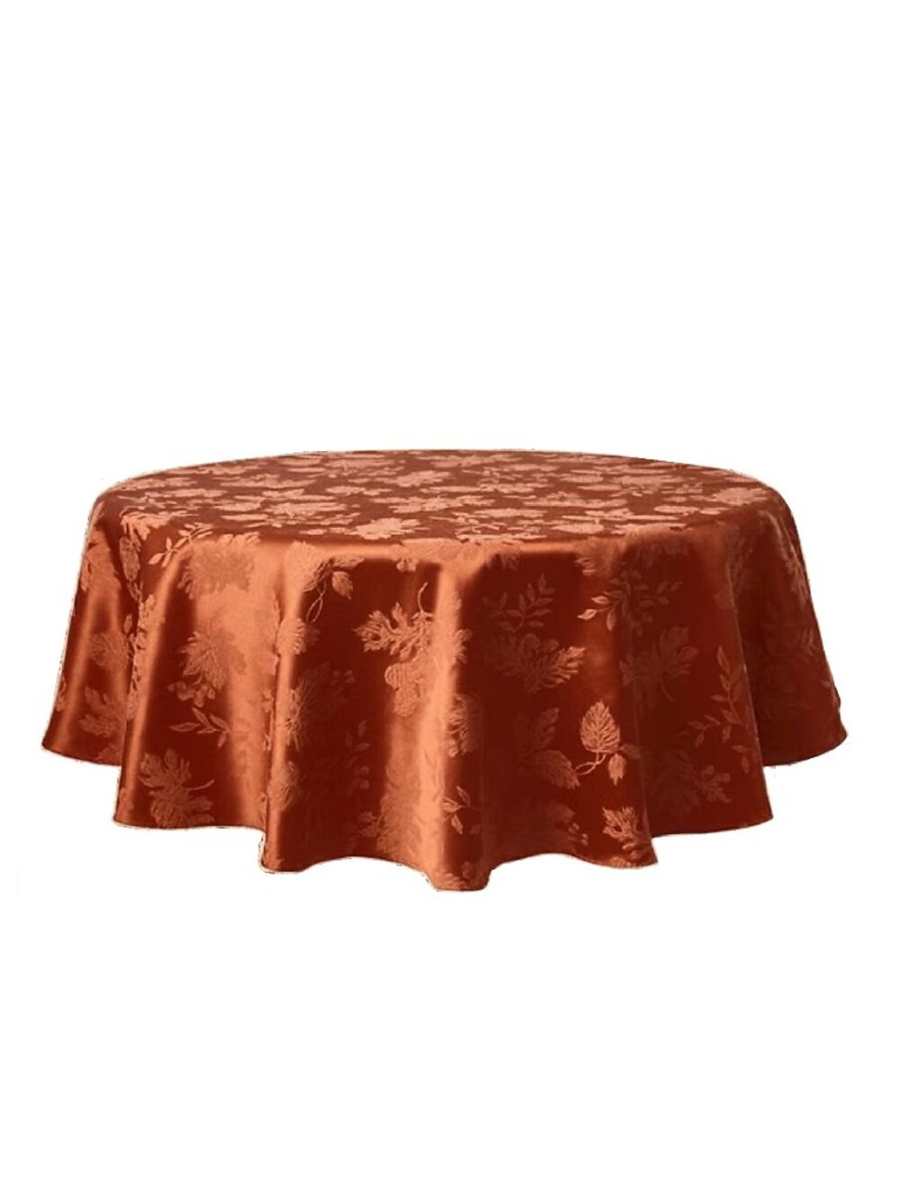 brand new Autumn Medley SPICE-colored Damask Fabric 90-inch ROUND Tablecloth